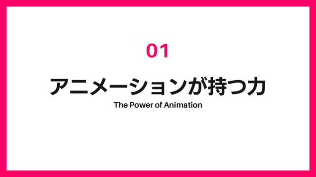 アニメーションが持つ力
01
The Power of Animation
