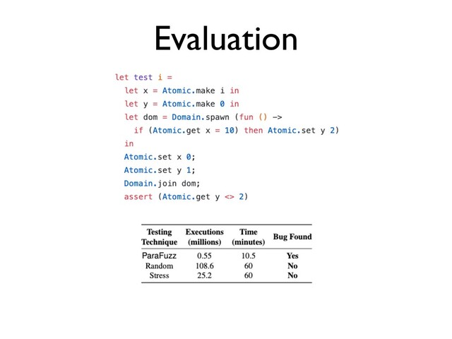 Evaluation
