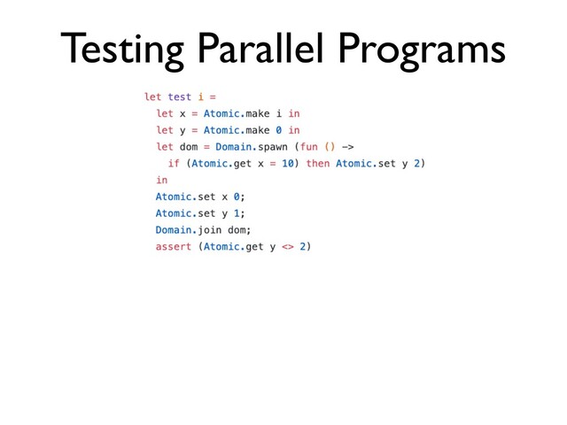 Testing Parallel Programs
