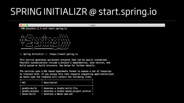 SPRING INITIALIZR @ start.spring.io
