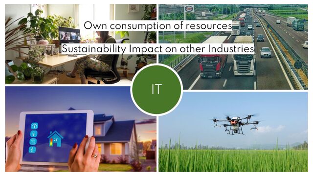 7
IT
Sustainability Impact on other Industries
Own consumption of resources
