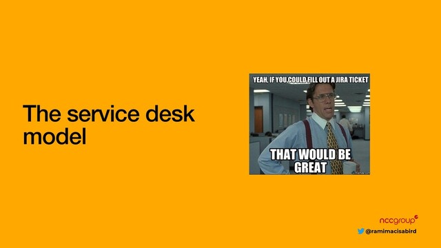 @ramimacisabird
The service desk
model
