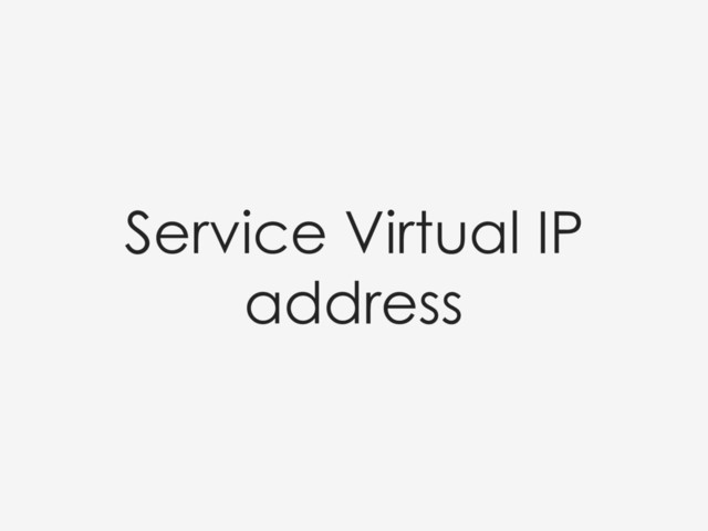 Service Virtual IP
address
