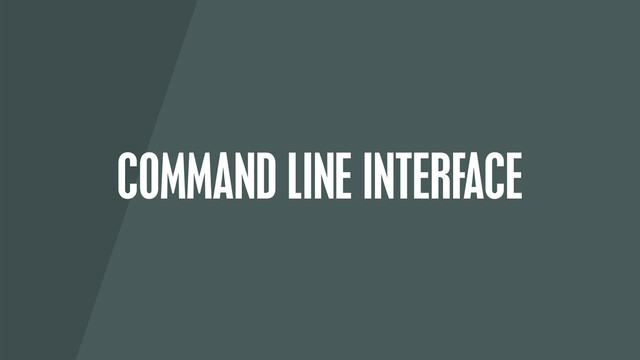 COMMAND LINE INTERFACE

