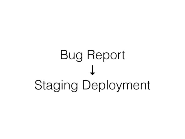 Bug Report
↓
Staging Deployment
