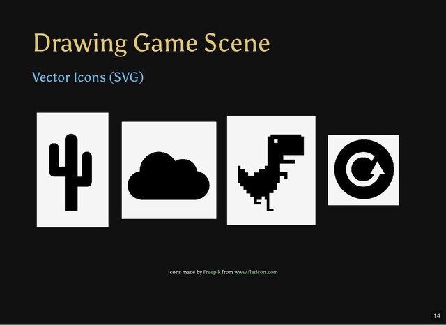 Drawing Game Scene
Vector Icons (SVG)
Icons made by from
Freepik www.flaticon.com
14
