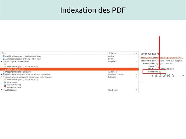 Indexation des PDF
