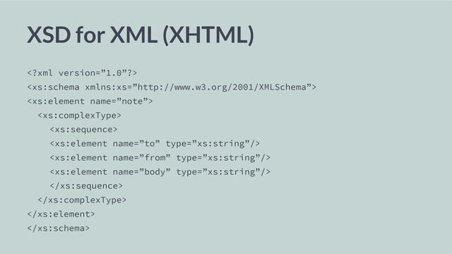 XSD for XML (XHTML)












