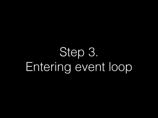 Step 3.
Entering event loop
