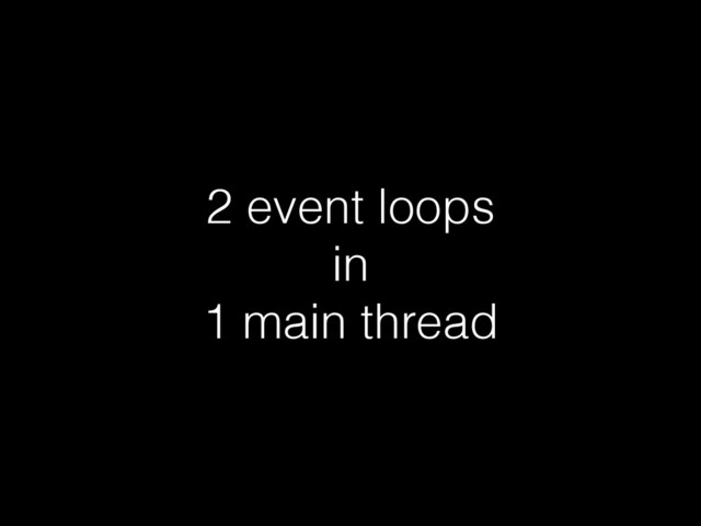 2 event loops
in
1 main thread
