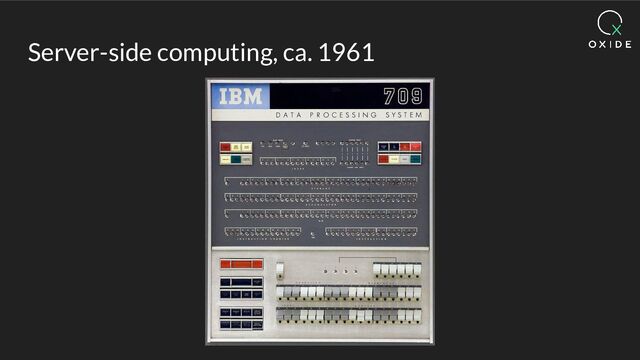 Server-side computing, ca. 1961
