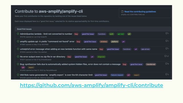 https://github.com/aws-amplify/amplify-cli/contribute
