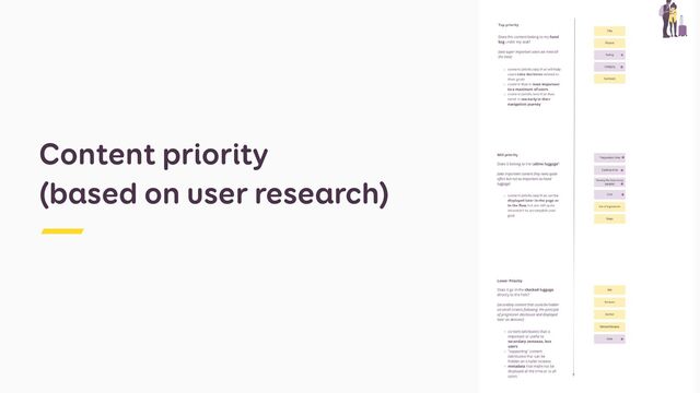 Content priority
 
(based on user research)
