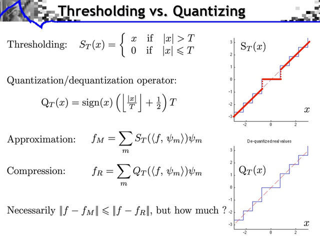Thresholding vs. Quantizing

