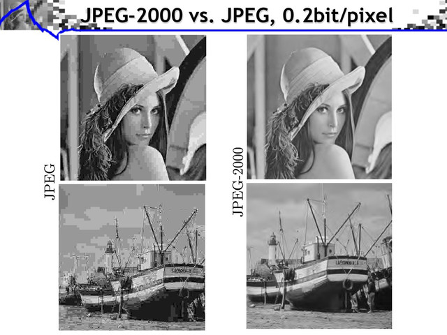 JPEG-2000 vs. JPEG, 0.2bit/pixel
