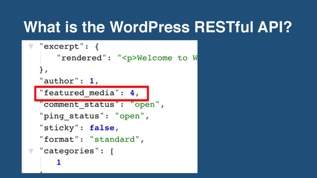 What is the WordPress RESTful API?
