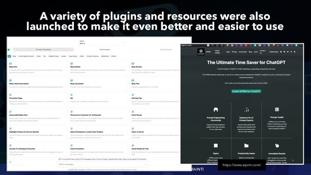 #AIBOTSEO FOR SEO BY @ALEYDA FROM @ORAINTI
A variety of plugins and resources were also
 
launched to make it even better and easier to use
https://www.aiprm.com/
