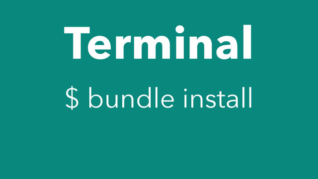 Terminal
$ bundle install
