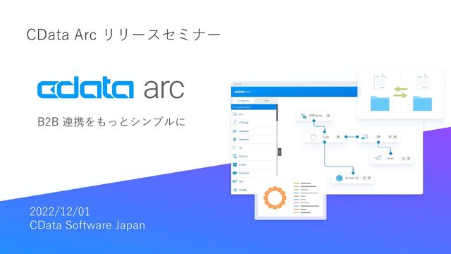 B2B 連携をもっとシンプルに
CData Arc リリースセミナー
2022/12/01
CData Software Japan
