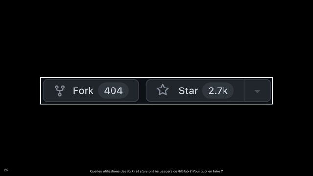 Quelles utilisations des forks et stars ont les usagers de GitHub ? Pour quoi en faire ?
25
