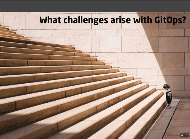What challenges arise with GitOps?
4
 . 
1
