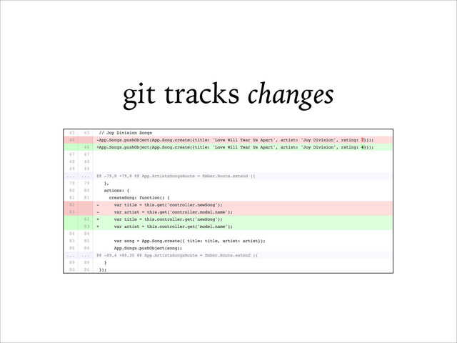 git tracks changes
