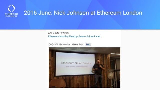 2016 June: Nick Johnson at Ethereum London
