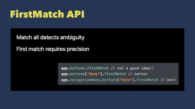 FirstMatch API
