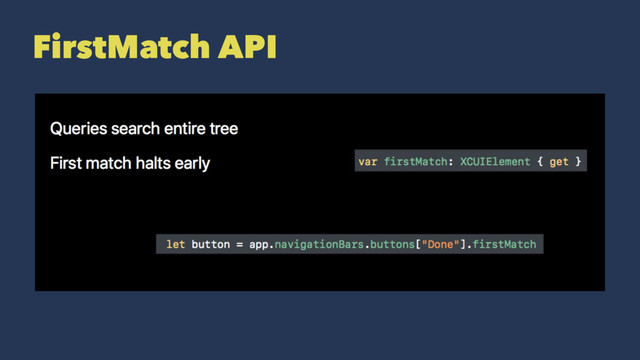 FirstMatch API
