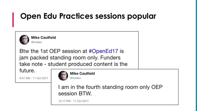 Open Edu Practices sessions popular
