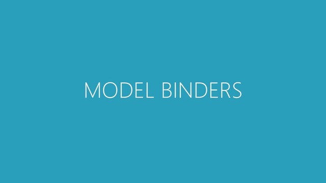 MODEL BINDERS
