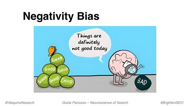 Negativity Bias
@SequinsNsearch Giulia Panozzo – Neuroscience of Search #BrightonSEO
