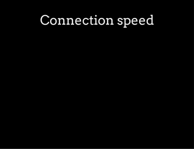 Connection speed
