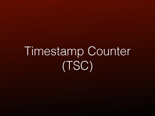 Timestamp Counter
(TSC)
