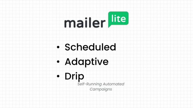 • Scheduled
• Adaptive
• Drip
Self-Running Automated
Campaigns

