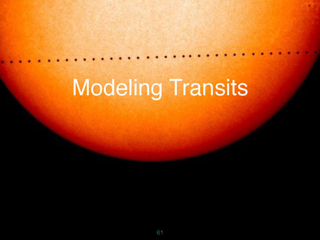 61
Modeling Transits
