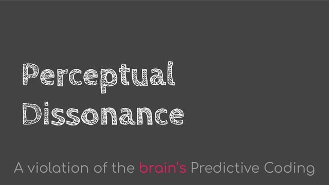 Perceptual
Dissonance
A violation of the brain’s Predictive Coding
