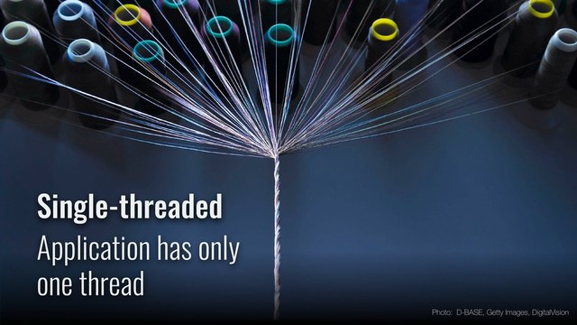 Single-threaded
Application has only  
one thread
Photo: D-BASE, Getty Images, DigitalVision
