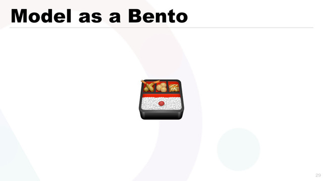 Model as a Bento


