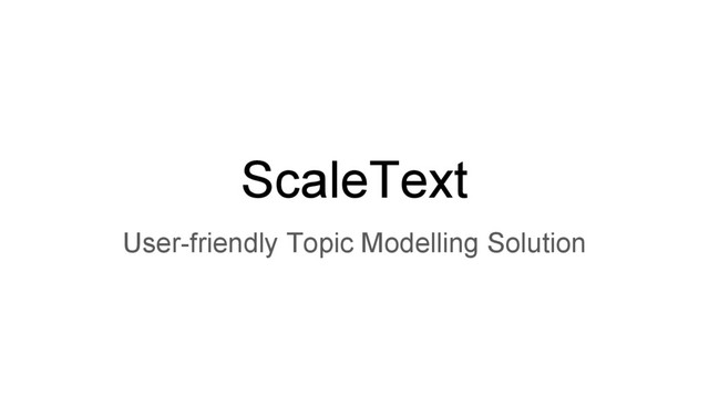ScaleText
User-friendly Topic Modelling Solution
