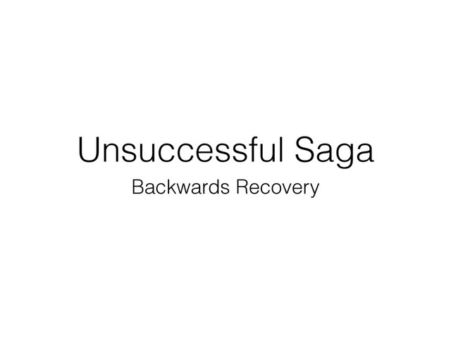Unsuccessful Saga
Backwards Recovery
