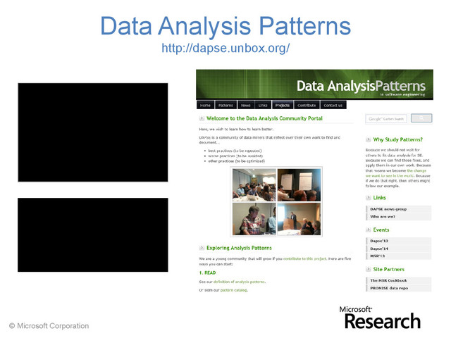 © Microsoft Corporation
Data Analysis Patterns
http://dapse.unbox.org/
