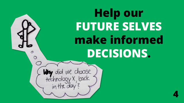 Help our
FUTURE SELVES
make informed
DECISIONS.
4
