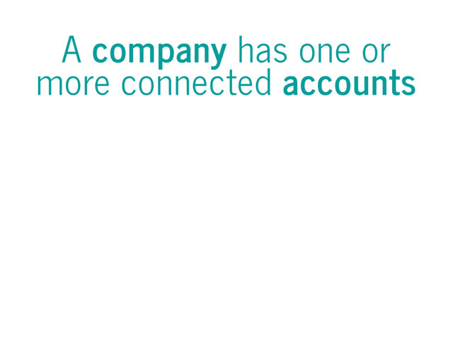 A company has one or
more connected accounts
