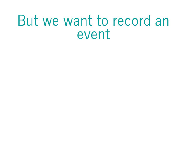 But we want to record an
event
