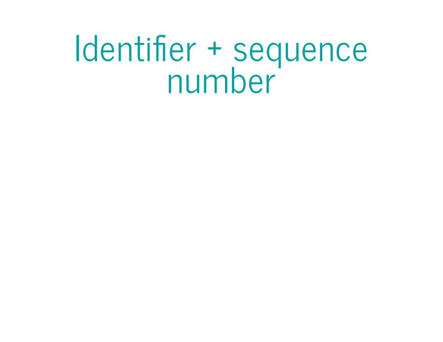 Identi er + sequence
number
