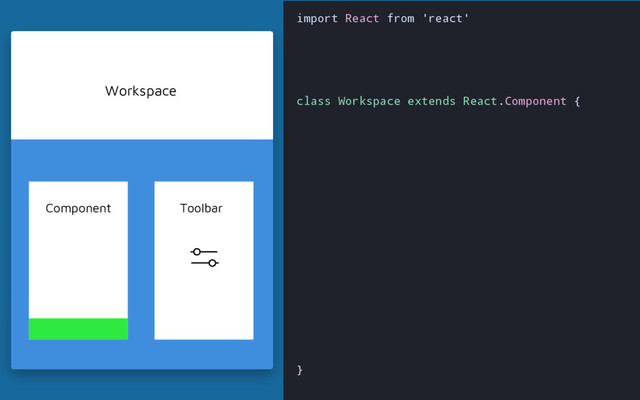 Workspace
Component Toolbar
import React from 'react'
class Workspace extends React.Component {
}
