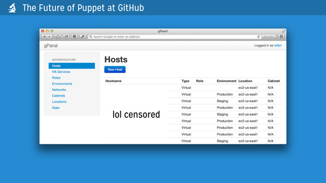 The Future of Puppet at GitHub

lol censored
