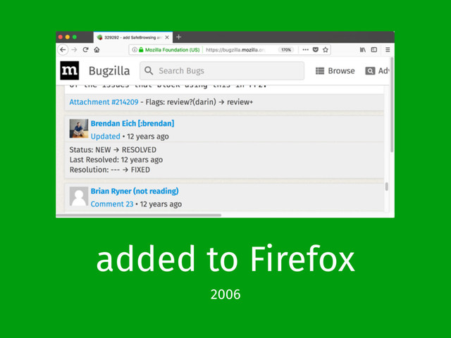 added to Firefox
2006
