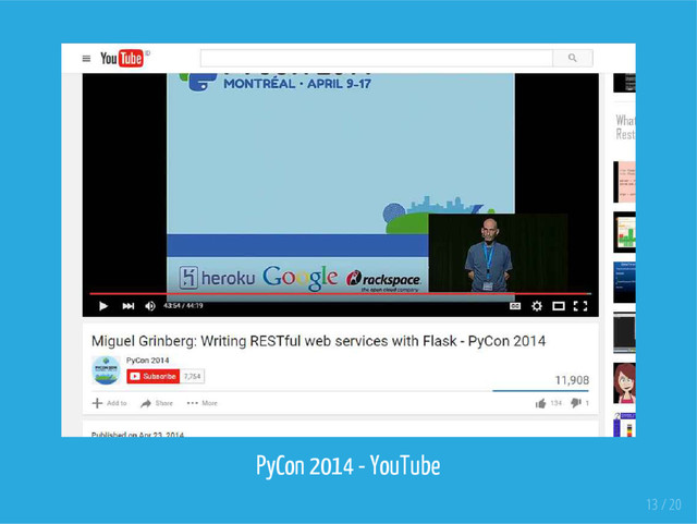 PyCon 2014 - YouTube
13 / 20
